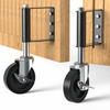 [2 Pack, Save more]4 inch gate wheel with upgraded spring loaded side brake, swivel caster support for wooden fence and metal gates - Holkie