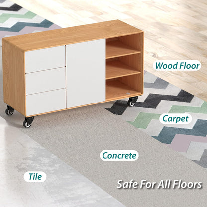 4 in Plate Casters Black without Brake (Set of 8)