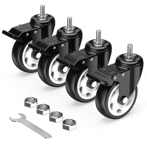 4 in Stem Caster Wheel Black Total Lock 3/8" -16 x 1"