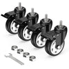 4 in Stem Casters Black Total Lock 3/8