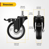 4 in Stem Casters Black Total Lock 3/8