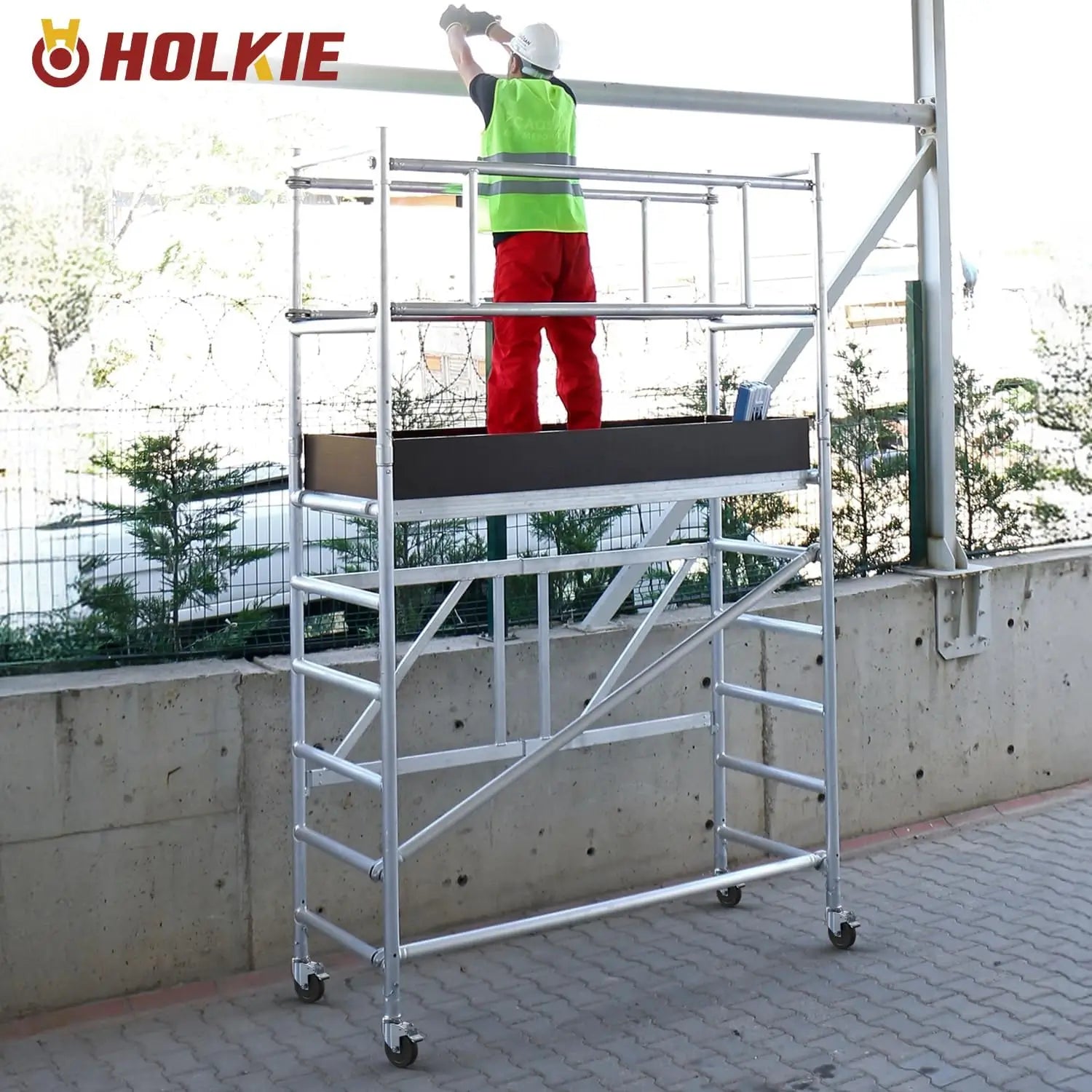 5" Scaffold Caster Wheels with Dual Brake – 1,190 lb Capacity (Set of 4)