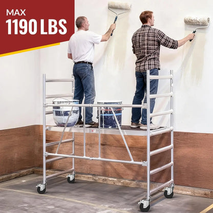 5" Scaffold Caster Wheels with Dual Brake – 1,190 lb Capacity (Set of 4)