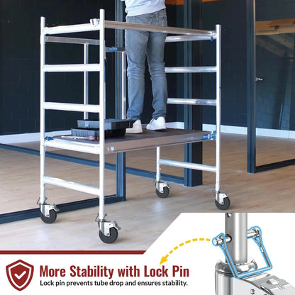 5" Scaffold Caster Wheels with Dual Brake – 1,190 lb Capacity (Set of 4)