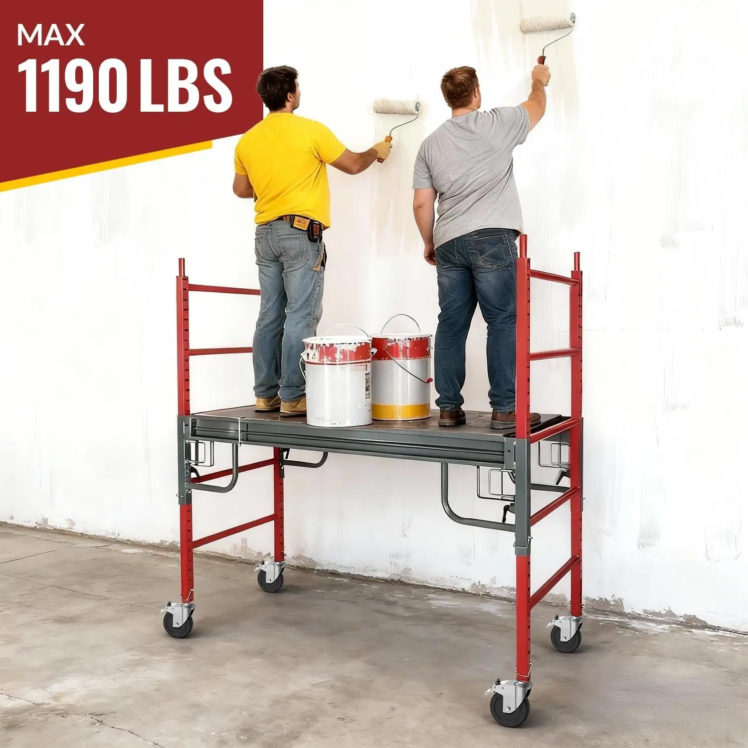 5" Scaffold Caster Wheels with Dual Brake – 1,190 lb Capacity (Set of 4)