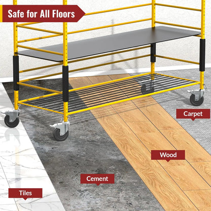 5" Scaffold Caster Wheels with Dual Brake – 1,190 lb Capacity (Set of 4)