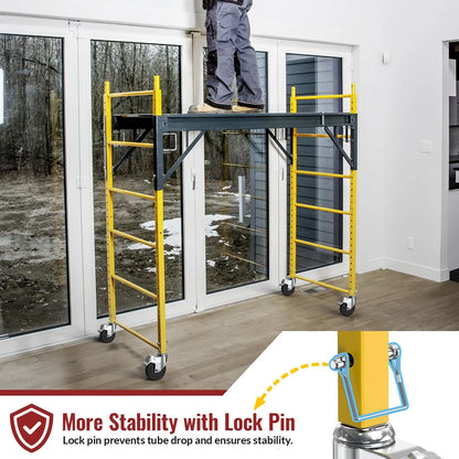 5" Scaffold Caster Wheels with Dual Brake – 1,190 lb Capacity (Set of 4)