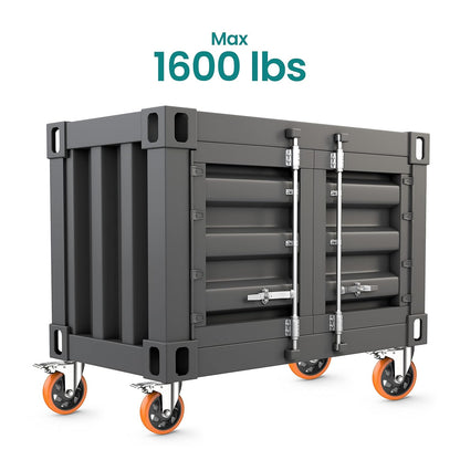 5 in Plate Casters Orange with Brake