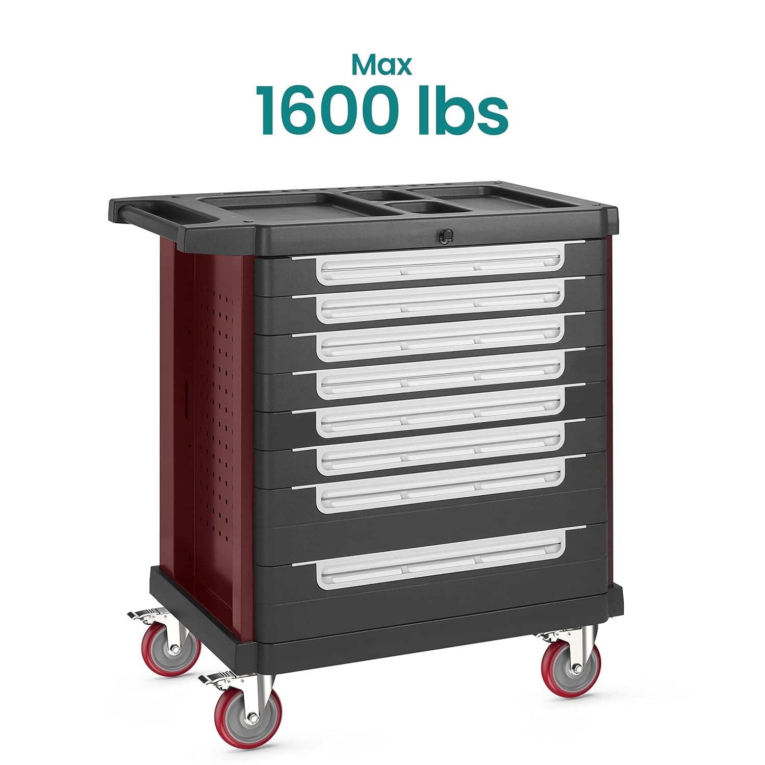 5 in Plate Casters Red with Brake