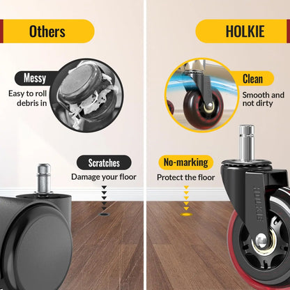 Red Office Chair Wheels 11x22mm
