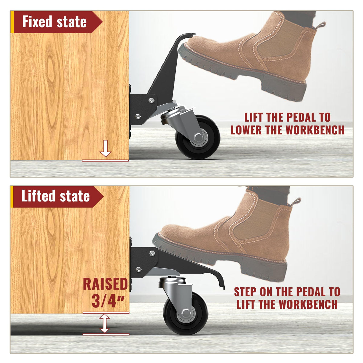 Step Lock Casters Retractable Casters with Lifting/Lowering Function – Holkieusa