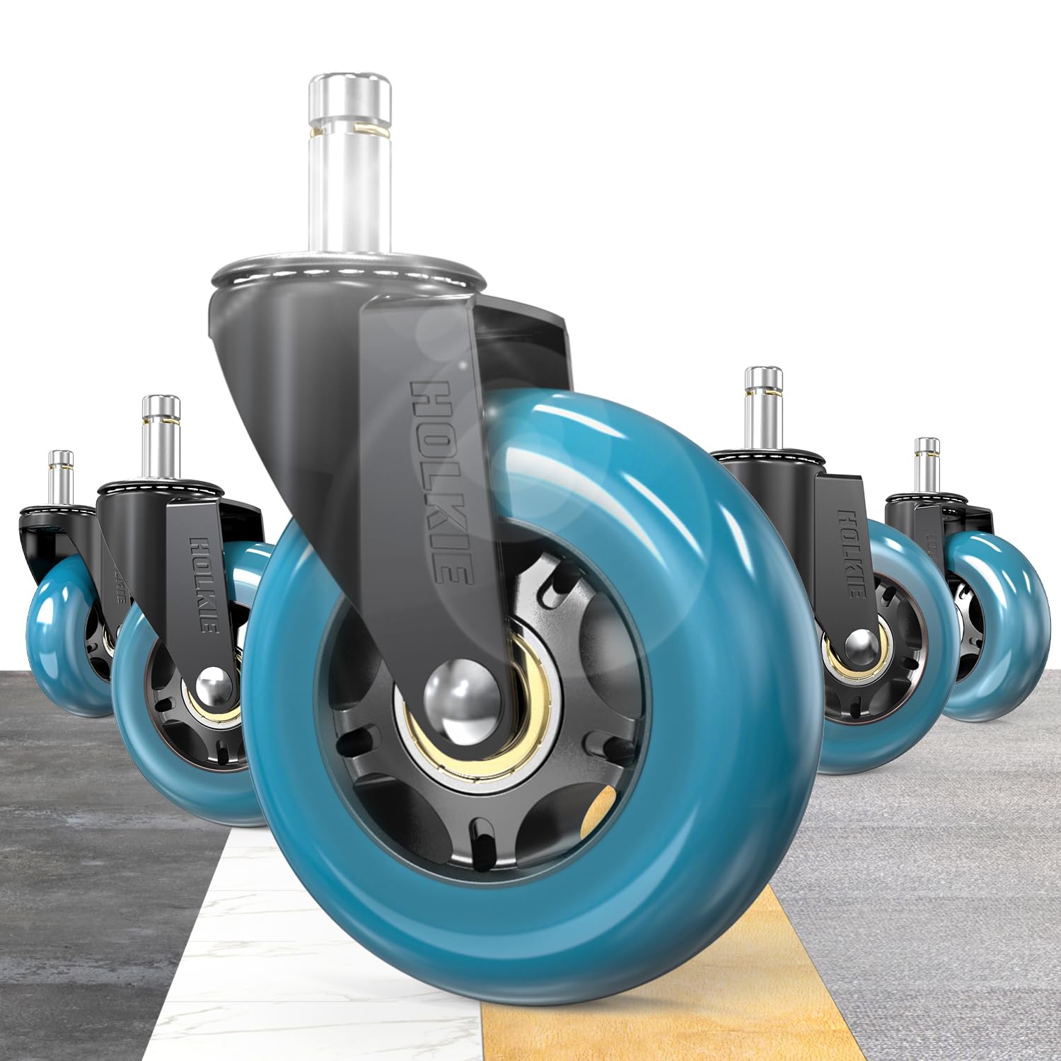 Blue Office Chair Wheels 10x22mm