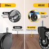 Before/after comparison: 11mm PU casters vs other wheels on hardwood floor use - Holkie
