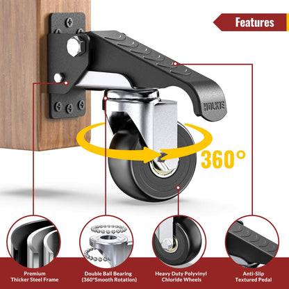 Retractable Casters with Lifting and Lowering Function