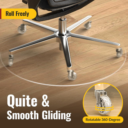 Silver Office Chair Wheels 10x22mm