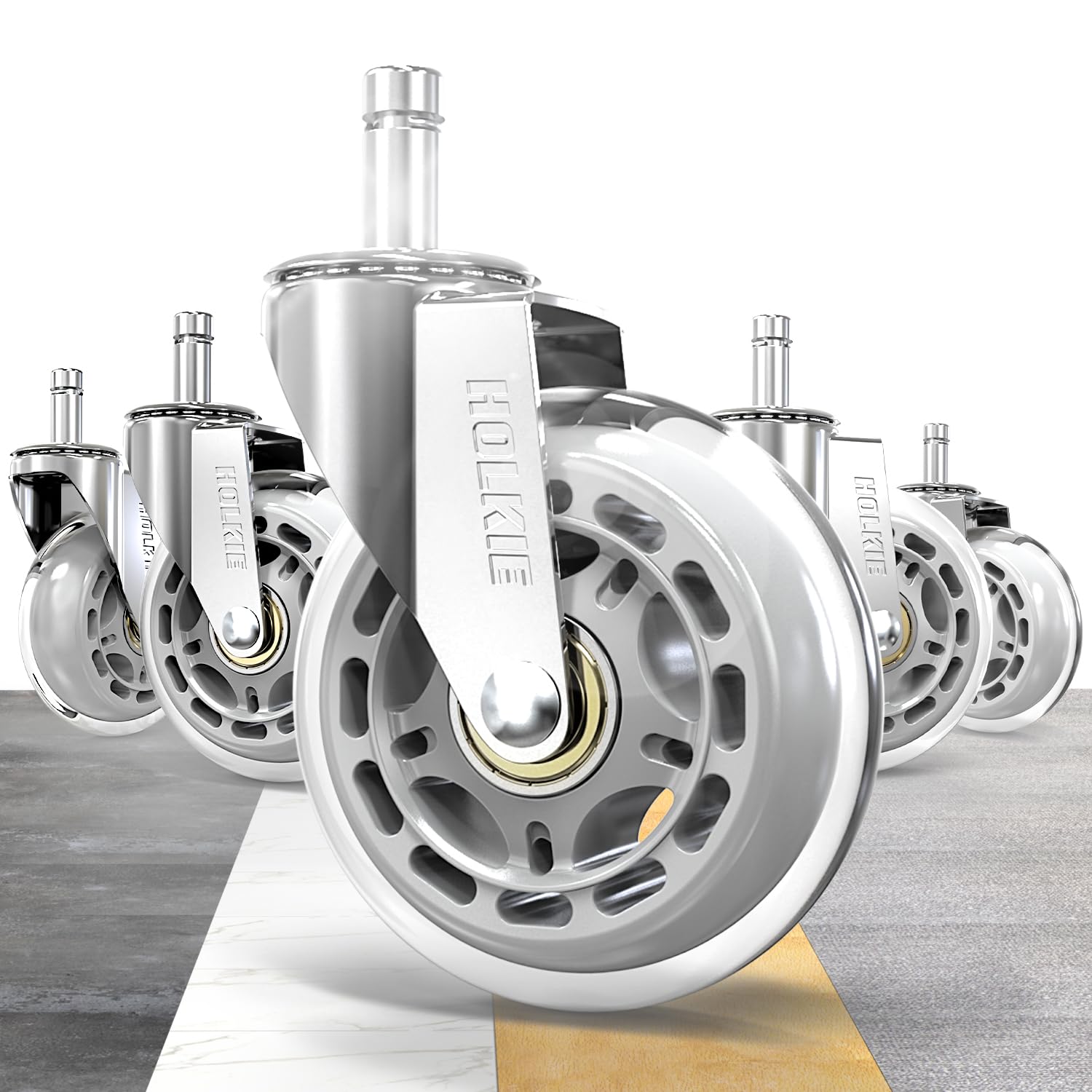 Silver Office Chair Wheels 11x22mm