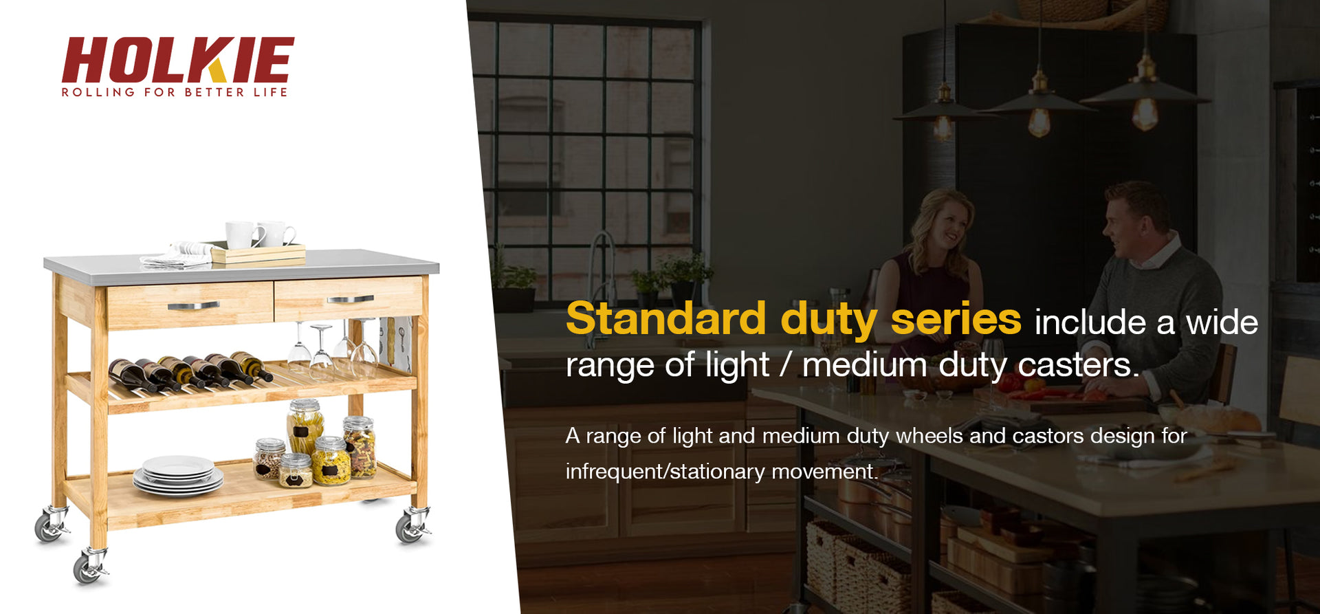 Standard duty series include a wide range of casters.