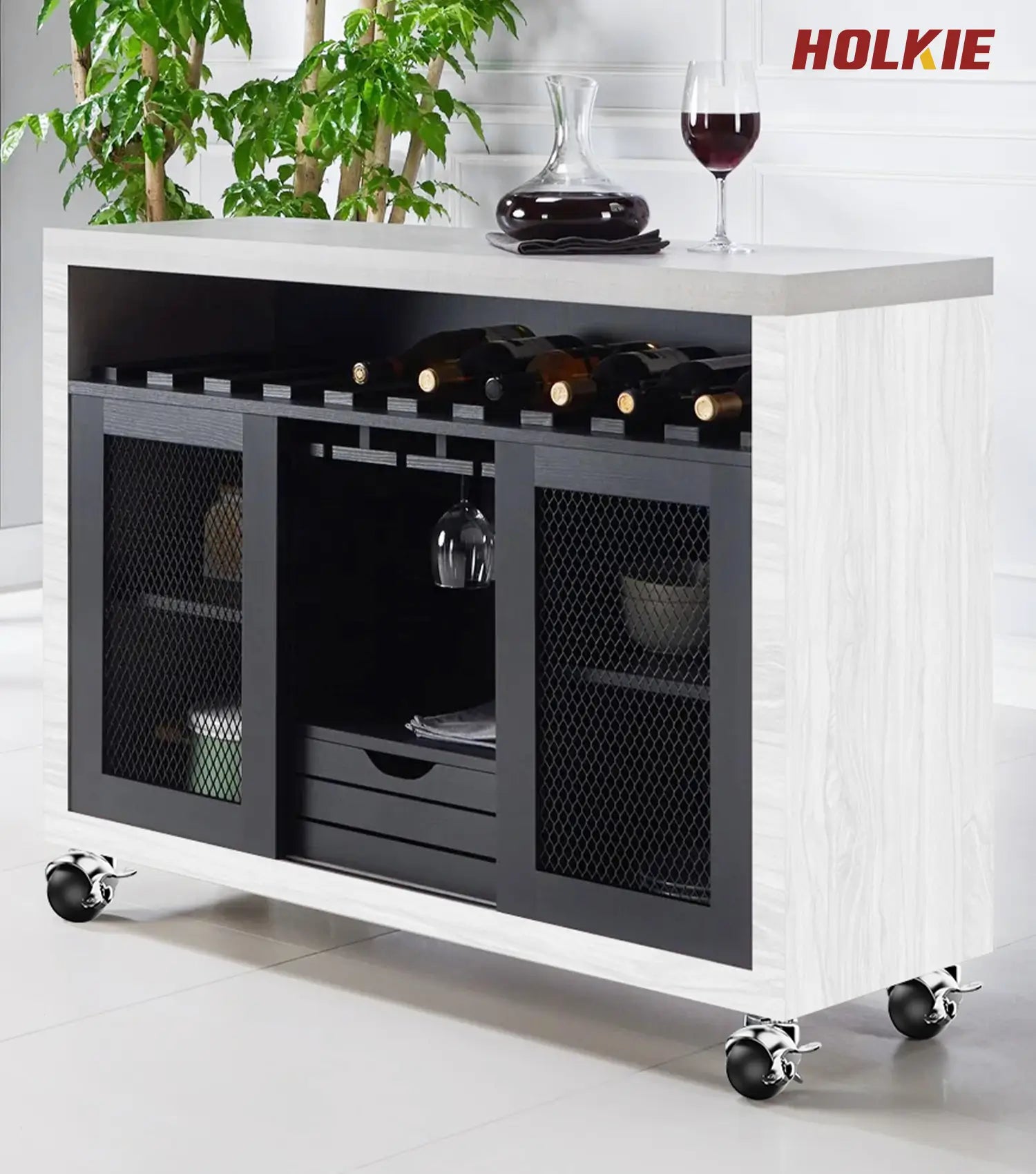 Ball casters ideal for wine-cabinet, chrome