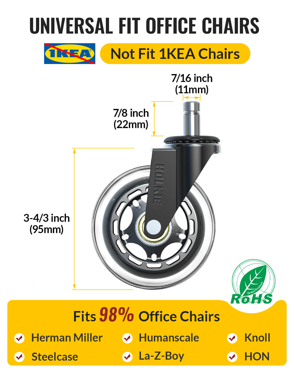 3 Inch Office Chair Wheels