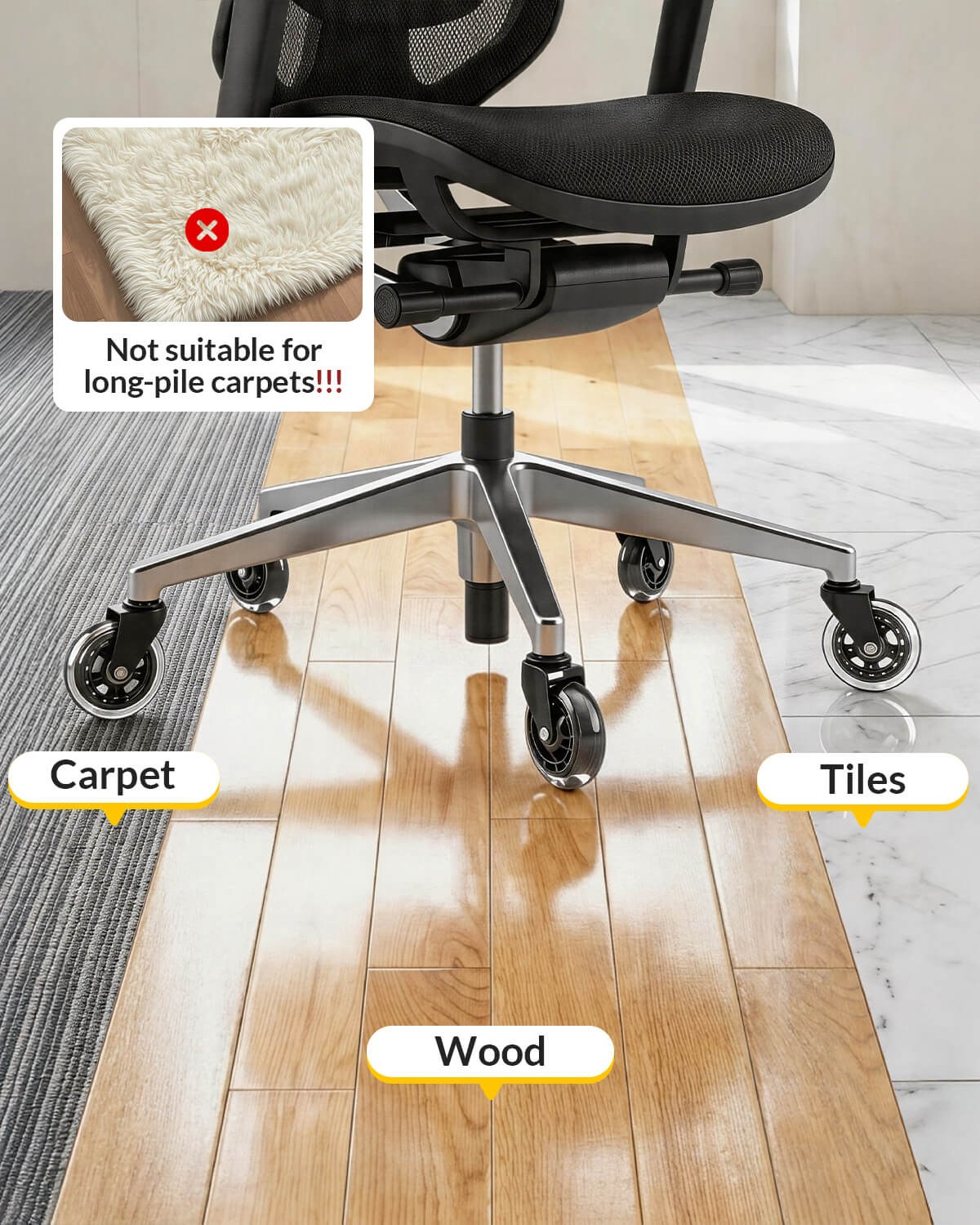3 Inch Office Chair Wheels
