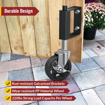 4 in Heavy Duty Gate Wheel with Built-in Spring Loaded