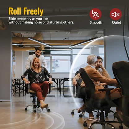 dual rubber office caster wheel smoothly roll without making noise or disturbing others