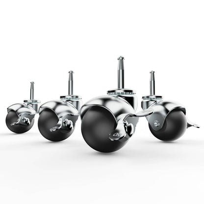 2 in Ball Stem Casters Grey with Brake 5/16" x 1-1/2"