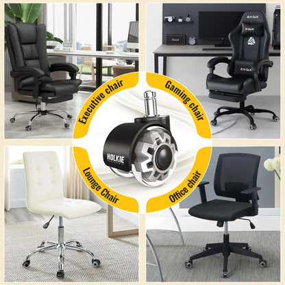 Gery Office Chair Wheels Dual Rubber Casters 11x22mm (Set of 10)