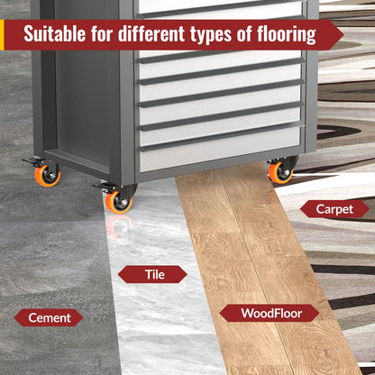 3 in Swivel Plate Casters with Dual Brake Set of 4