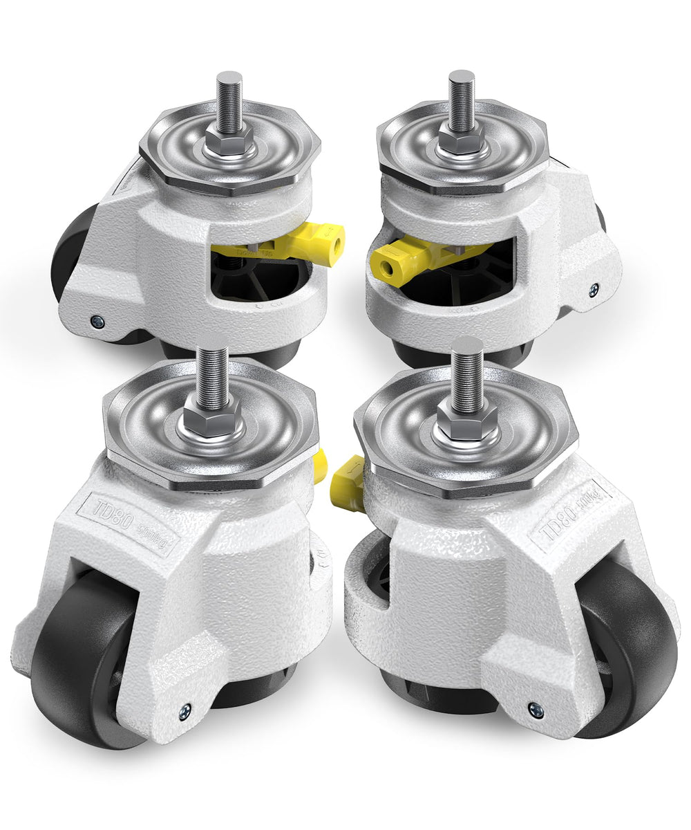 TD80 Leveling Casters with Threaded Stem 2,600lb Capacity for Workbench ...