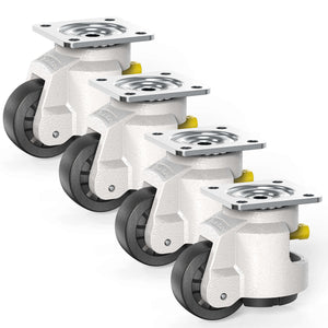 Leveling Casters 100 Plate Mount, Set of 4