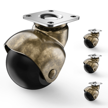 2 in Ball Plate Casters Brass without Brake