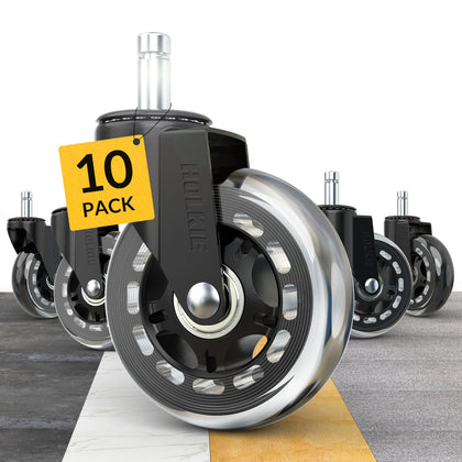 Office Chair Caster Wheels 11x22mm (10 Pack) - PU non-marking wheels - Holkie