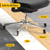 office chair caster wheel gliding smoothly across multiple floor types (hardwood, tile, carpet) - Holkie