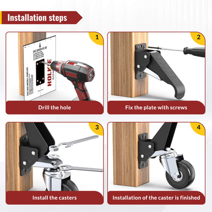 Retractable Casters with Lifting and Lowering Function