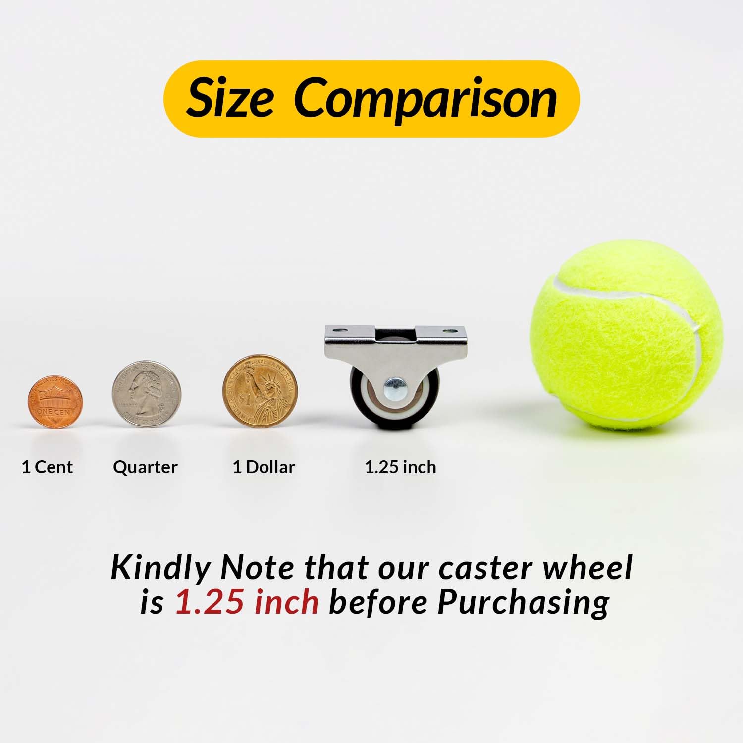 1.25 in Rigid Fixed Caster