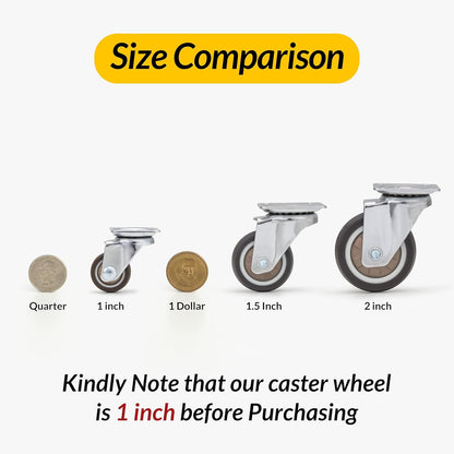 Comparison of plate casters brown - 1 inch vs 1.5 inch vs 2 inch - Holkie