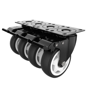 4 inch plate casters with brakes swivel 
 wheels rotate heavy duty lock ball bearings scaled.