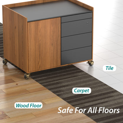 2 inch antique brass plate casters with bigger brake moving smoothly on hardwood, tile and carpet floors - Holkie